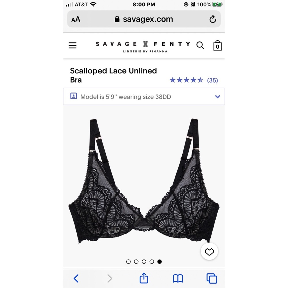 Savage X Fenty Scalloped Lace Unlined Bra